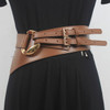 Fashion Wide Cowskin Cummerbund Women's Cummerbunds Knot Real Leather Waistbands For Dress Decorate Waist Belt Coat Accessorie