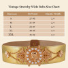 2023 New Ladies Pearl Fashionable Golden Wide Waist Seal Dress Decoration Waist Elastic Belts for Women Luxury Designer Brand