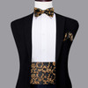 YF-2006 Hi-Tie Luxury Designer Paisley Red Cummerbund Bow tie Set Formal Tuxedo Corset Elastic Belt for Men Wedding Cummerbunds