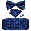 Barry.Wang Adjustable Christmas Silk Men Cummerbund Bowtie Pocket Square Cufflinks Set Jacquard Snow Santa Xmas Tree Luxury Gift