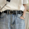 PU Leather Belt for Women Vintage Summer Belts Sliver Gold Buckle Belt Korean Female Jeans Coat Dress Waistband Mens Waist Belt