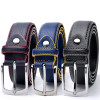 Men Leather Belt Casual Pin Buckle Belt Dark Blue Color Men's Belts Cummerbunds ceinture homme