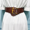 Women's Runway Fashion Genuine Leather Elastic Cummerbunds Female Dress Corsets Waistband Belts Decoration Wide Belt R757