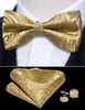 Luxury Gold Cummerbund Men For Wedding Gift High Quality Silk Paisley Bowtie Handkerchief Cufflinks Sets Formal Party Barry.Wang