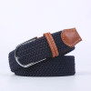 Blue Black Female Casual Knitted Pin Buckle Men Belt Woven Canvas Elastic Expandable Braided Stretch Belts Women Jeans 60colors