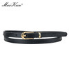 Maikun Women Belts Alloy Pin Buckle Genuine Leather Thin Belt Female Waistband for Jeans Dresses Pants