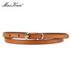 Maikun Women Belts Alloy Pin Buckle Genuine Leather Thin Belt Female Waistband for Jeans Dresses Pants