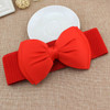 Women Bowknot Cummerbunds Elastic Bow Wide Stretch Bukle Waistband Belt Fashion Girl Dress Accessories Waist Belts