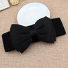 Women Bowknot Cummerbunds Elastic Bow Wide Stretch Bukle Waistband Belt Fashion Girl Dress Accessories Waist Belts