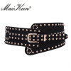 Maikun Belts for Women Punk Style Female Belt Cummerbund Wide Irregular Pin Buckle Women Belt