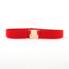 Fashion Women's cummerbunds Wide Belt Red Elastic Solid Casual wedding Waist gold buckle Belts Stretchy Waistband for Lady Dress