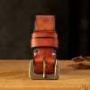 Handmade Full Grain Cowhide Leather Belt Men 4cm Width Vintage Genuine Leather Copper Pin Buckle Strap Casual Jeans Waist Belt