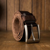 Handmade Vintage Genuine Leather Belt Top Layer Cowhide Leather Trouser Belt Stainless Alloy Pin Buckle Men Casual Waist Strap