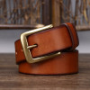 3.3CM 2023 Men's Genuine Leather Belt Luxury Designer Brass Pin Buckle Belts Pure Cowskin Vintage Strap Male Jeans for Man Women