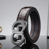 2024 New High-Grade Men's Leather Embossing Automatic Checkoff Full-Grain Leather Business Waistband GG Belt Luxury Designer