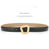 2024 New Korean tideway Version Minimalist Belt Women's Leather Belt with Cowhide Matching Sweater Windbreaker Decorative Belt