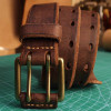 3.8cm Men's Cowhide Leather Belt For man Casual Retro Luxury Two-claw Pin Copper Buckle Design Genuine Leather belts