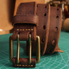 3.8cm Men's Cowhide Leather Belt For man Casual Retro Luxury Two-claw Pin Copper Buckle Design Genuine Leather belts