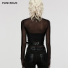 PUNK RAVE Women's Punk PU Leather Halter Neck Sexy Harness Simple Personalized Rivets Accessories Belts for Women