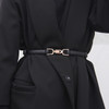 Adjustable PU Leather Ladies Dress Belts Skinny Thin Women Waist Belts Strap Gold Color Buckle Female Belts