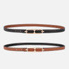 Adjustable PU Leather Ladies Dress Belts Skinny Thin Women Waist Belts Strap Gold Color Buckle Female Belts pasek damski
