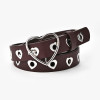 Women Belt Fashion Leather Punk Belt With Adjustable Love Heart Holes Luxury Designer Buckle Belt For Dress Jeans Cool