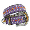 Fur Leopard Punk Men Women Unisex Western Rhinestone Belt Studded Sparkly Leather Belt