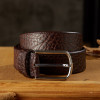 Men Handmade Vintage Wild Ox Leather Belt 3.8cm Width Genuine Leather Stainless Steel Pin Buckle Strap Retro Cowhide Jeans Belt