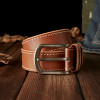 3.8cm Width Thickened Handmade Genuine Leather Casual Stainless Steel Pin Buckle Cowhide Strap Vintage Cow skin Pants Belt Men