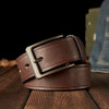 Handmade Vintage Genuine Leather Belt Men Retro Cowhide Leather Stainless Pin Buckle Jeans Strap Fashion Cow Skin Pants Belt