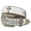New Women Men Western Cross Rhinestone Belt Y2K bb Crystal Leather Belt For Jeans Pants