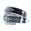 New Women Men Western Cross Rhinestone Belt Y2K bb Crystal Leather Belt For Jeans Pants