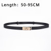 50-95cm New Fashion Brand High Quality Women PU Leather 1.8cm Width Belts Golden Lock Buckle Dress Jeans Sweater Waistband Belt