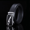 Mens Fashion PU Alloy Square Buckle Business Leisure Belts Elegant Black Belts Male Jean Pants Waistband Metal Buckle