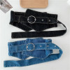 Women's Fashion Vintage Denim Corset Female Cummerbund Coat Waistband Dress Decration Wide Belt J108