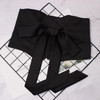 Women's Fashion Black Satin Corset Female Cummerbund Coat Waistband Dress Decration Wide Belt J017