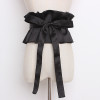 Women's Fashion Black Satin Corset Female Cummerbund Coat Waistband Dress Decration Wide Belt J017