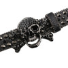 Maikun Women's Skull Rhinestone Belt Men's European and American Style Pin Buckle Belt Cowboy Style Fashion diamond