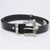 Unisex men's women's silver buckle leather belt for women men jeans casual fashionable female male belt