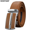 WOWTIGER Men`s Fashion Automatic Buckle Leather luxury Designer Male belt Waist Strap Belts for Men ceinture homme cinturon