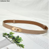 Leather Thin Belt Women's Fashion Casual Accessories Luxury Design Girdle Gothic Korean Corset Adjustable Metal Buckle