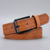 Men Classic Pu Leather Emboss Belts Black Pin Buckle Luxury Fashion Designer Famous Brand Male Waist Belt for Jeans High Quality