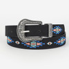 Women’s western buckle embroidered strap jeans belt