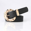 Fashion Multicolor Pu Leather Woman Belts Jeans Classic Retro Gold Round Buckle Female Pin Luxury Punk Gothic Waist Waistband