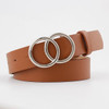 Double Ring Women Fashion Waist belt PU Leather Metal Buckle Heart Pin For Ladies Leisure Dress Jeans Wild Waistband