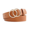 Double Ring Women Fashion Waist belt PU Leather Metal Buckle Heart Pin For Ladies Leisure Dress Jeans Wild Waistband