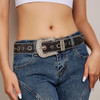 Punk Western Rhinestone Belts For Women Diamond Strap Cowgirl Cowboy Bling Crystal Wide Buckle Belt Clothing Trend Accessories