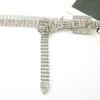 Fashion Skinny Silver Plated AB Rhinestones Decor Women`s Chain Belts