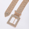 Fashion Waist 8 Rows Gold Rhinestones Decor Women`s Chain Belts