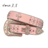 Punk Dark Rhinestone Belts Women Designer Leather Strap Diamond Bing Belts Western Cowboy Y2K E Girls Fashion Belt For Jeans Men